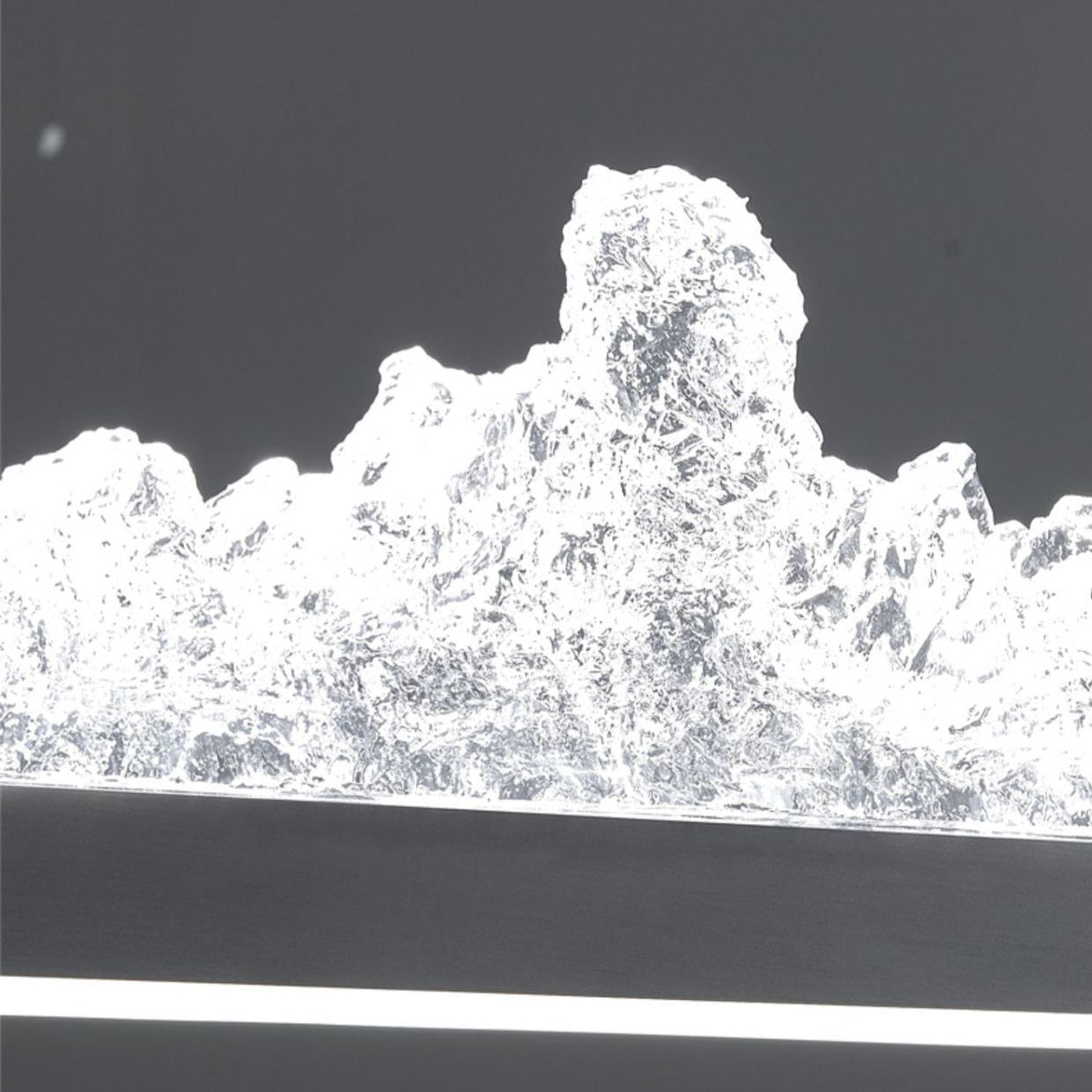 Contemporary Luxury Long Iceberg Aluminum Platinum LED Island Light Chandelier For Dining Room