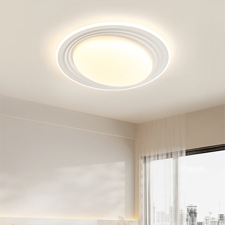 Modern Minimalist Round Iron Acrylic LED Flush Mount Ceiling Light For Living Room
