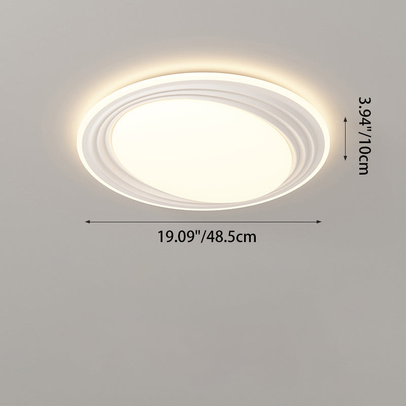 Modern Minimalist Round Iron Acrylic LED Flush Mount Ceiling Light For Living Room