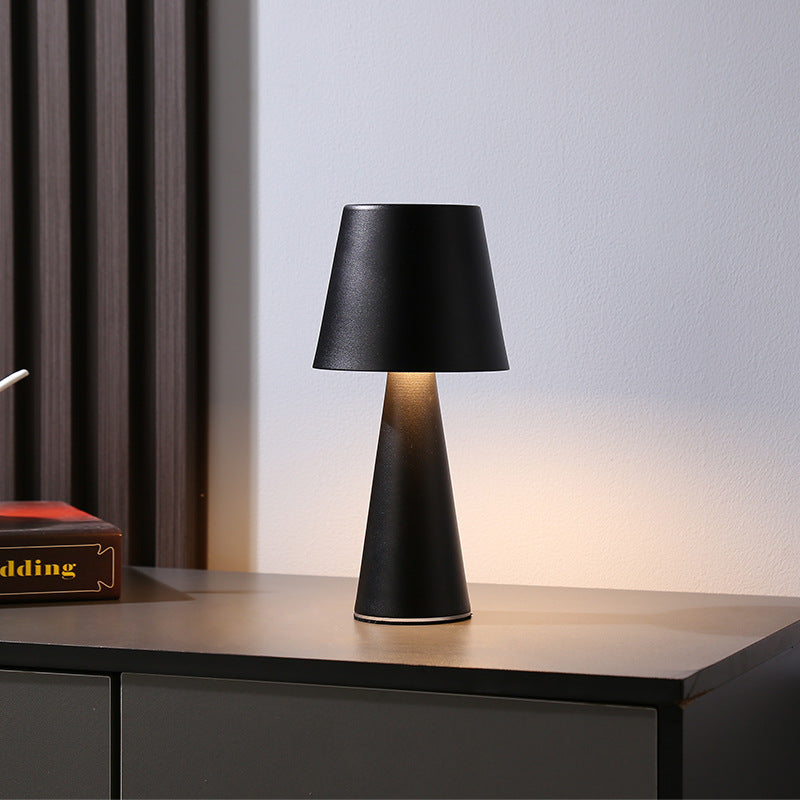Modern Minimalist Cylinder Iron Acrylic USB LED Table Lamp For Bedroom