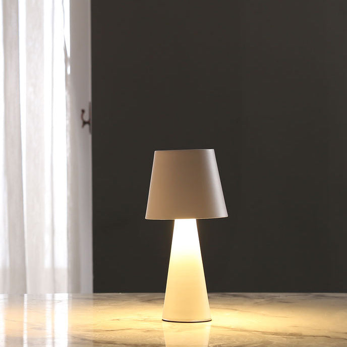 Modern Minimalist Cylinder Iron Acrylic USB LED Table Lamp For Bedroom