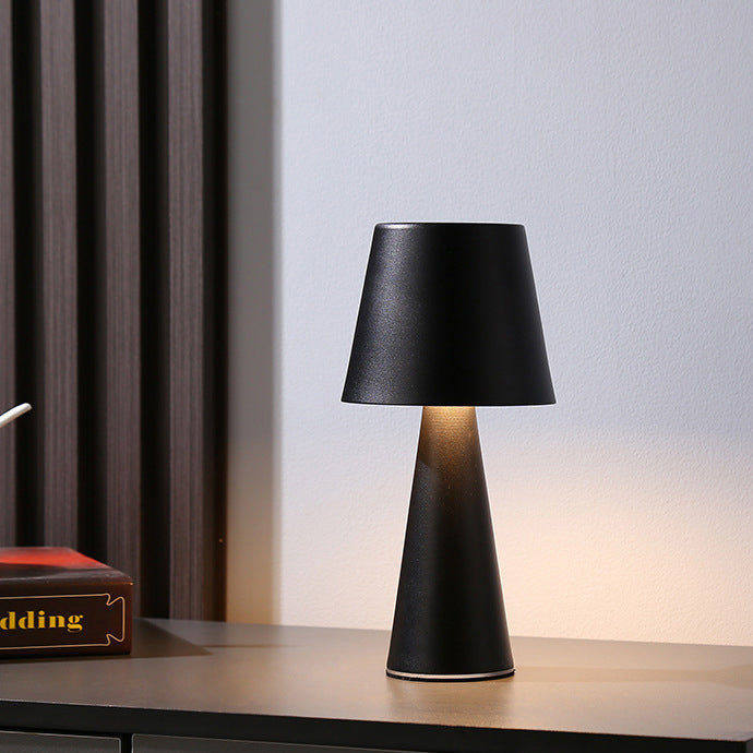 Modern Minimalist Cylinder Iron Acrylic USB LED Table Lamp For Bedroom