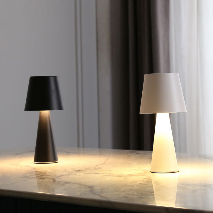 Modern Minimalist Cylinder Iron Acrylic USB LED Table Lamp For Bedroom
