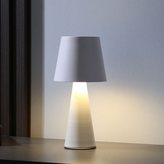 Modern Minimalist Cylinder Iron Acrylic USB LED Table Lamp For Bedroom