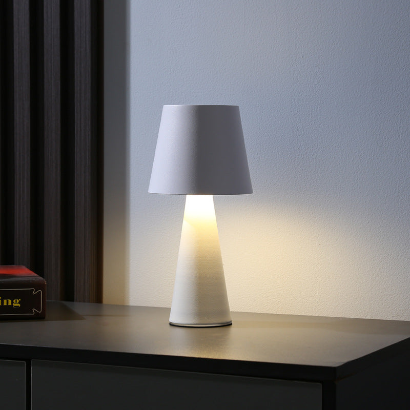Modern Minimalist Cylinder Iron Acrylic USB LED Table Lamp For Bedroom