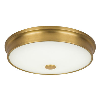 Traditional European Round Iron Glass LED Flush Mount Ceiling Light For Bedroom