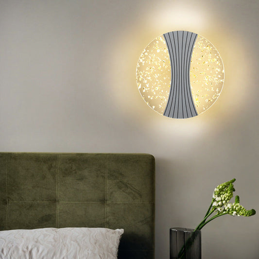 مصباح حائط LED مصنوع من الأكريليك بتصميم دائري مربع فاخر وعصري لغرفة المعيشة 