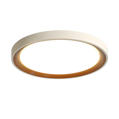 Modern Minimalist Round Annual Ring Iron Acrylic LED Flush Mount Ceiling Light For Bedroom