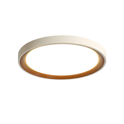 Modern Minimalist Round Annual Ring Iron Acrylic LED Flush Mount Ceiling Light For Bedroom