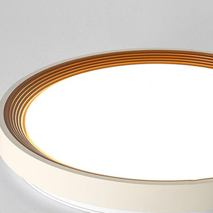 Modern Minimalist Round Annual Ring Iron Acrylic LED Flush Mount Ceiling Light For Bedroom