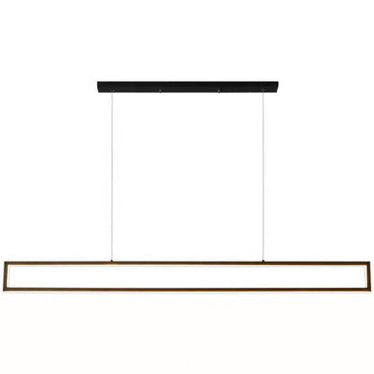 Modern Minimalist Long Rectangle Iron Silicone LED Chandelier Island Light For Dining Room
