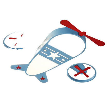 Contemporary Creative Kids Cartoon Airplane Iron Acrylic LED Flush Mount Ceiling Light For Bedroom