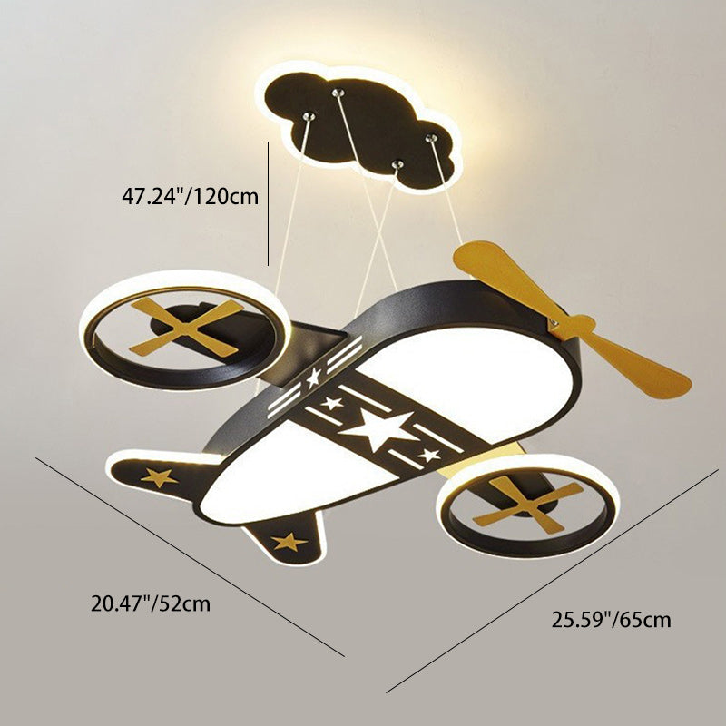 ثريا LED مصنوعة من الحديد الأكريليك بتصميم طائرة كرتونية إبداعية معاصرة لغرفة النوم 