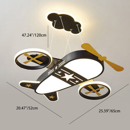 ثريا LED مصنوعة من الحديد الأكريليك بتصميم طائرة كرتونية إبداعية معاصرة لغرفة النوم 