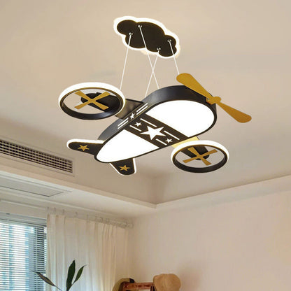 ثريا LED مصنوعة من الحديد الأكريليك بتصميم طائرة كرتونية إبداعية معاصرة لغرفة النوم 