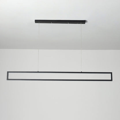 Modern Minimalist Geometric Rectangle Silicone Aluminum LED Chandelier Island Light For Dining Room