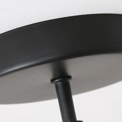 Modern Minimalist Iron Glass Globe 1-Light Semi-Flush Mount Ceiling Light For Living Room