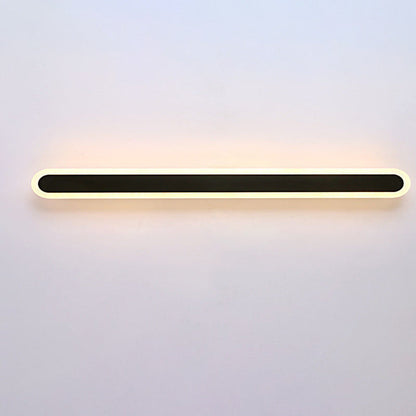 Modern Minimalist Long Oval Strip Acrylic Lampshade Iron LED Wall Sconce Lamp For Living Room