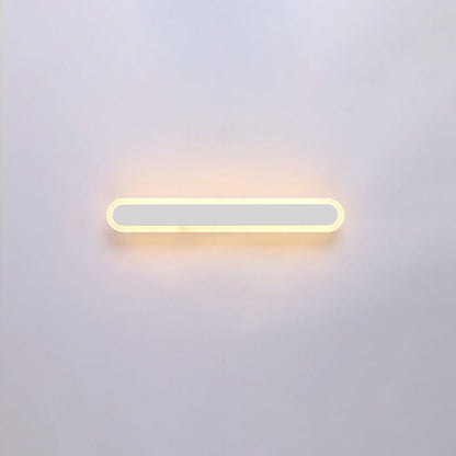 Modern Minimalist Long Oval Strip Acrylic Lampshade Iron LED Wall Sconce Lamp For Living Room