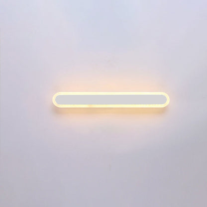 Modern Minimalist Long Oval Strip Acrylic Lampshade Iron LED Wall Sconce Lamp For Living Room