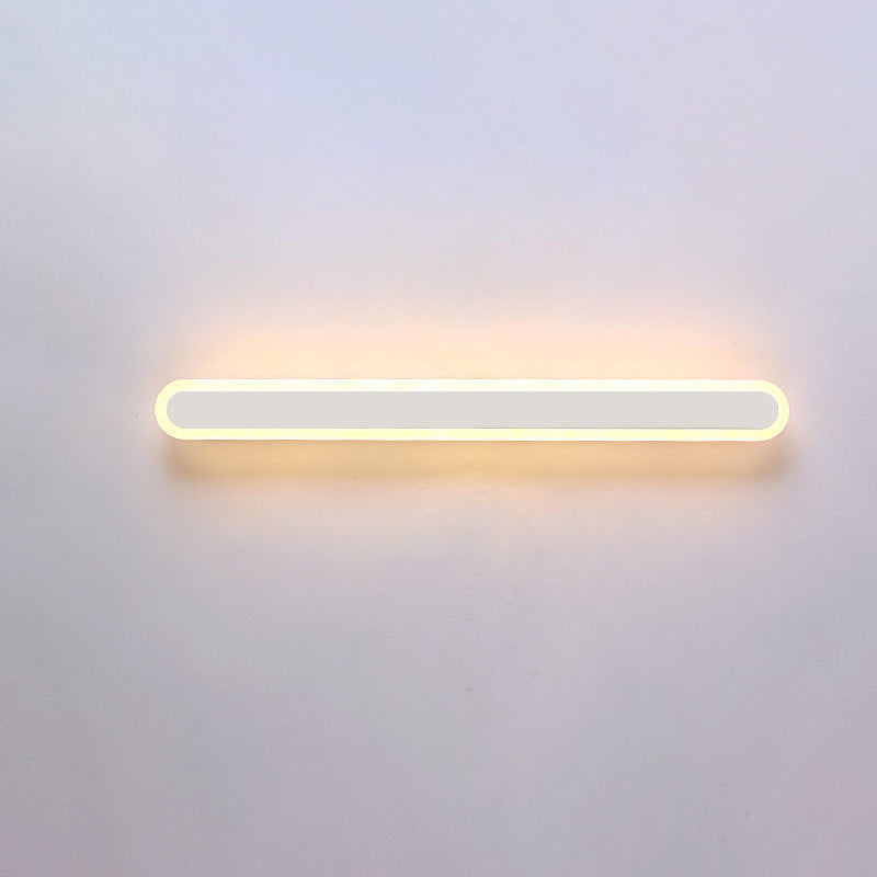 Modern Minimalist Long Oval Strip Acrylic Lampshade Iron LED Wall Sconce Lamp For Living Room