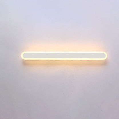 Modern Minimalist Long Oval Strip Acrylic Lampshade Iron LED Wall Sconce Lamp For Living Room