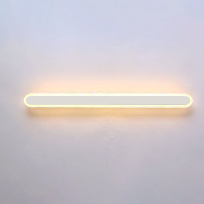 Modern Minimalist Long Oval Strip Acrylic Lampshade Iron LED Wall Sconce Lamp For Living Room