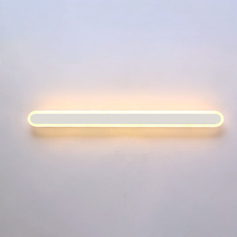 Modern Minimalist Long Oval Strip Acrylic Lampshade Iron LED Wall Sconce Lamp For Living Room