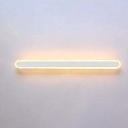Modern Minimalist Long Oval Strip Acrylic Lampshade Iron LED Wall Sconce Lamp For Living Room