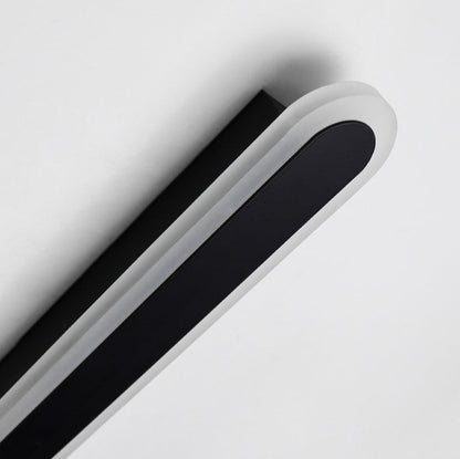Modern Minimalist Long Oval Strip Acrylic Lampshade Iron LED Wall Sconce Lamp For Living Room