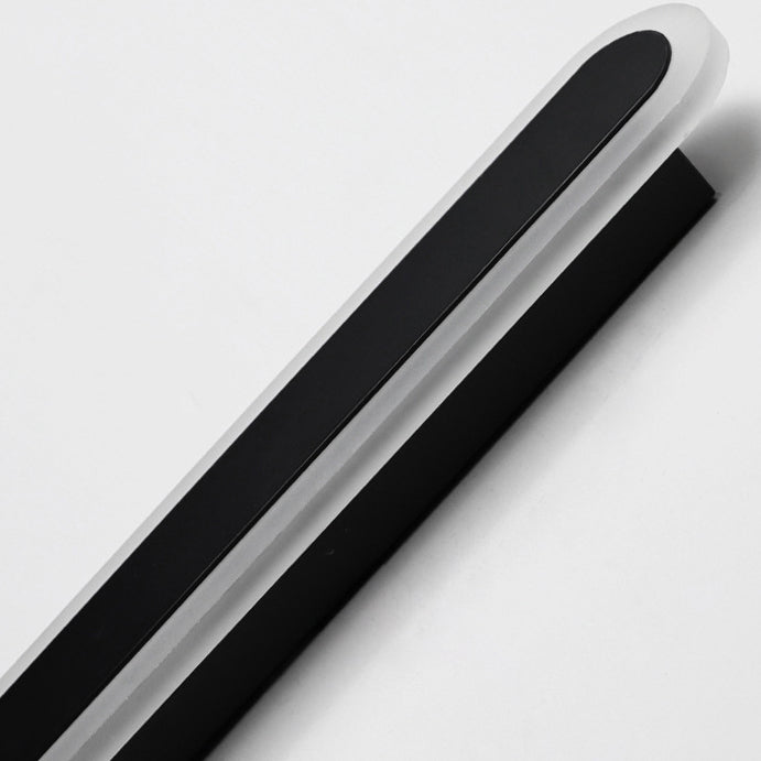 Modern Minimalist Long Oval Strip Acrylic Lampshade Iron LED Wall Sconce Lamp For Living Room