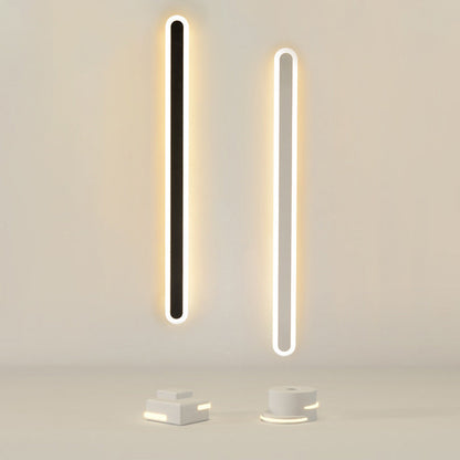 Modern Minimalist Long Oval Strip Acrylic Lampshade Iron LED Wall Sconce Lamp For Living Room