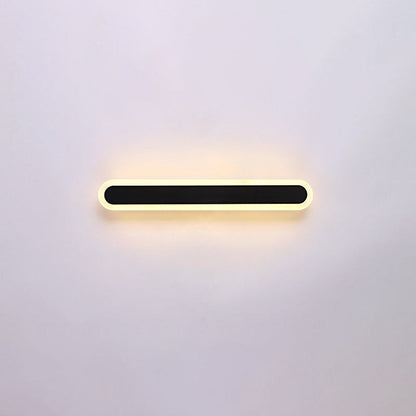 Modern Minimalist Long Oval Strip Acrylic Lampshade Iron LED Wall Sconce Lamp For Living Room