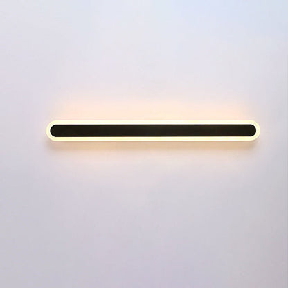 Modern Minimalist Long Oval Strip Acrylic Lampshade Iron LED Wall Sconce Lamp For Living Room