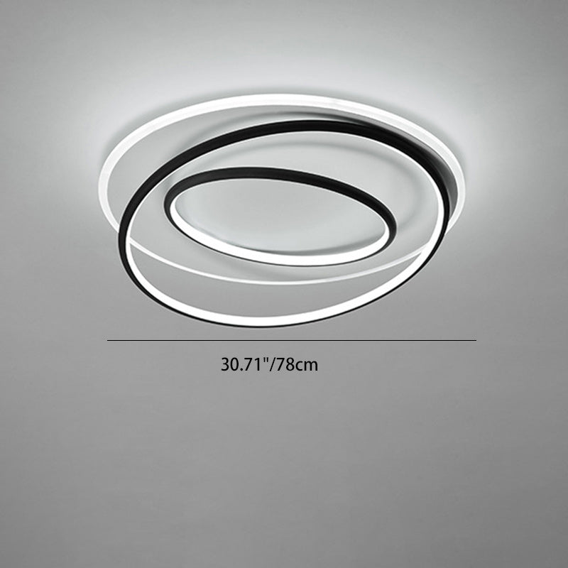Contemporary Nordic Iron Acrylic Circle Ring LED Flush Mount Ceiling Light For Bedroom