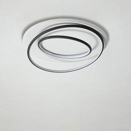 Contemporary Nordic Iron Acrylic Circle Ring LED Flush Mount Ceiling Light For Bedroom