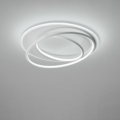 Contemporary Nordic Iron Acrylic Circle Ring LED Flush Mount Ceiling Light For Bedroom