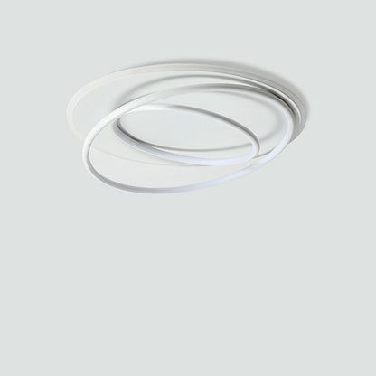 Contemporary Nordic Iron Acrylic Circle Ring LED Flush Mount Ceiling Light For Bedroom