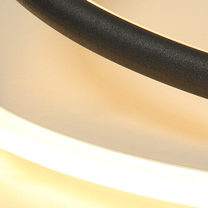Contemporary Nordic Iron Acrylic Circle Ring LED Flush Mount Ceiling Light For Bedroom