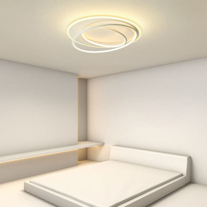 Contemporary Nordic Iron Acrylic Circle Ring LED Flush Mount Ceiling Light For Bedroom