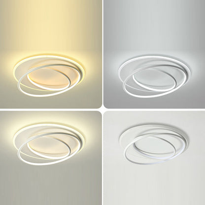 Contemporary Nordic Iron Acrylic Circle Ring LED Flush Mount Ceiling Light For Bedroom