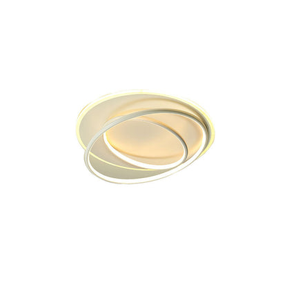 Contemporary Nordic Iron Acrylic Circle Ring LED Flush Mount Ceiling Light For Bedroom