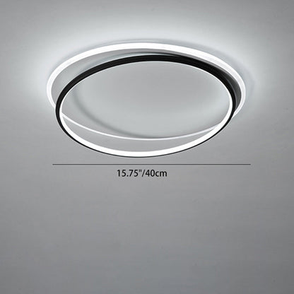 Contemporary Nordic Iron Acrylic Circle Ring LED Flush Mount Ceiling Light For Bedroom