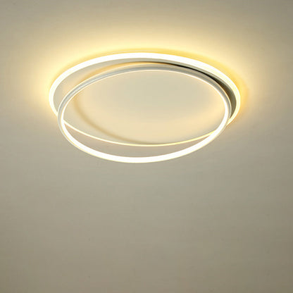 Contemporary Nordic Iron Acrylic Circle Ring LED Flush Mount Ceiling Light For Bedroom