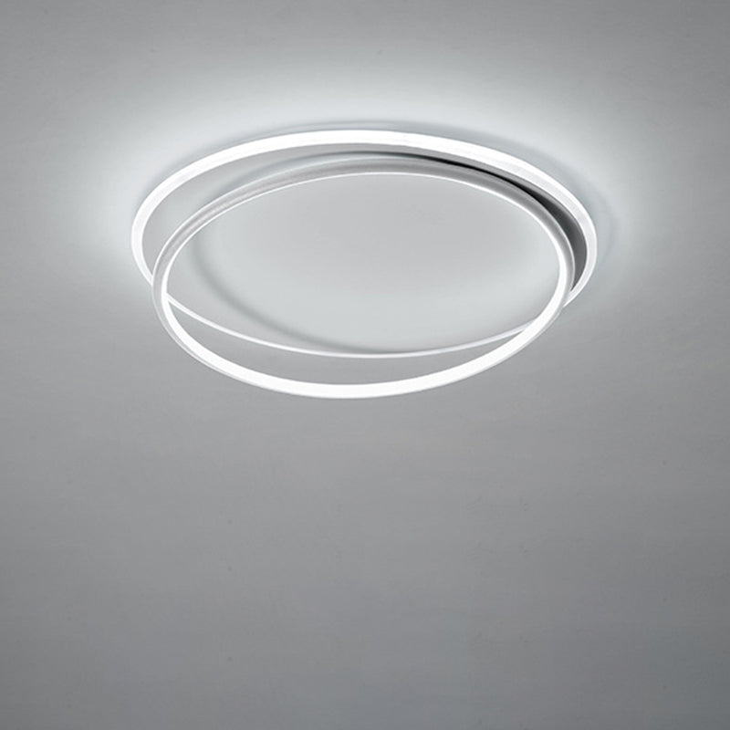 Contemporary Nordic Iron Acrylic Circle Ring LED Flush Mount Ceiling Light For Bedroom