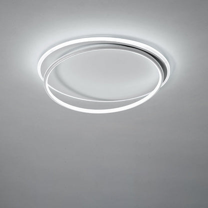 Contemporary Nordic Iron Acrylic Circle Ring LED Flush Mount Ceiling Light For Bedroom