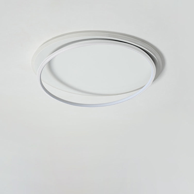 Contemporary Nordic Iron Acrylic Circle Ring LED Flush Mount Ceiling Light For Bedroom