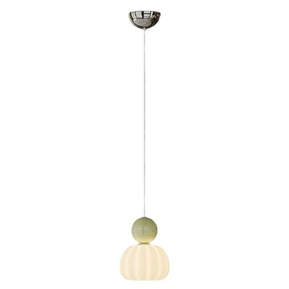 Contemporary Creative Round Pumpkin Iron Ball PE LED Pendant Light For Bedroom