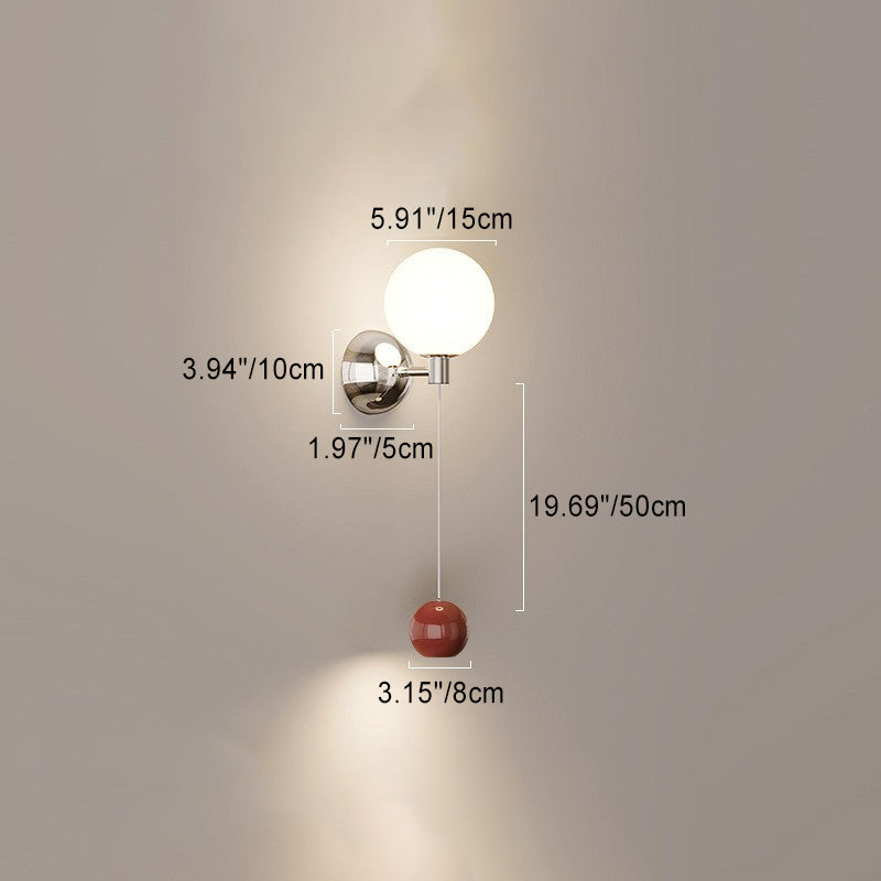 Contemporary Creative Iron Glass Globe LED Wall Sconce Lamp For Bedroom
