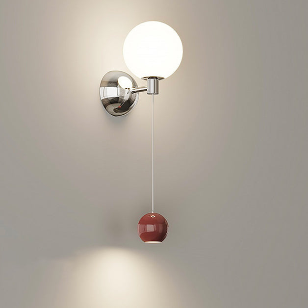 Contemporary Creative Iron Glass Globe LED Wall Sconce Lamp For Bedroom